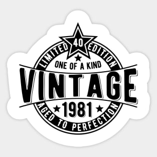 40th vintage birthday gift ice for husband Sticker